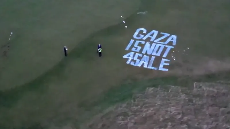 “غزة ليست للبيع”.. فيديو وصور لهجوم طال ملعب غولف لترامب