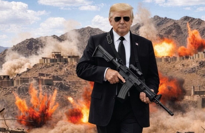 ترامب ينشر صورة له ممسكا ببندقية ويهدد إيران: انتهى وقت اللطف